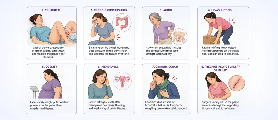 Common causes of rectocele